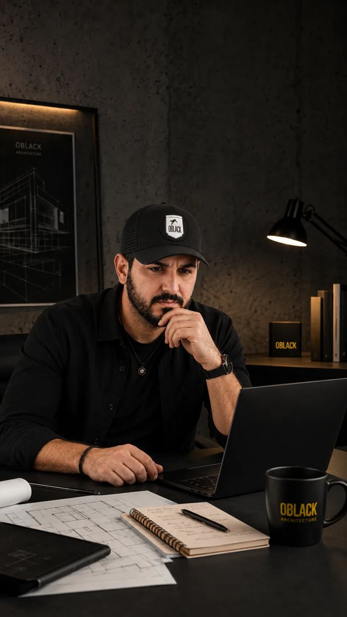 Sergio Navarro, arquitecto, en su estudio